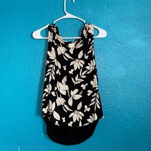 Black and Tan floral blouse